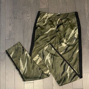 Adidas Boys Green Camouflage Joggers